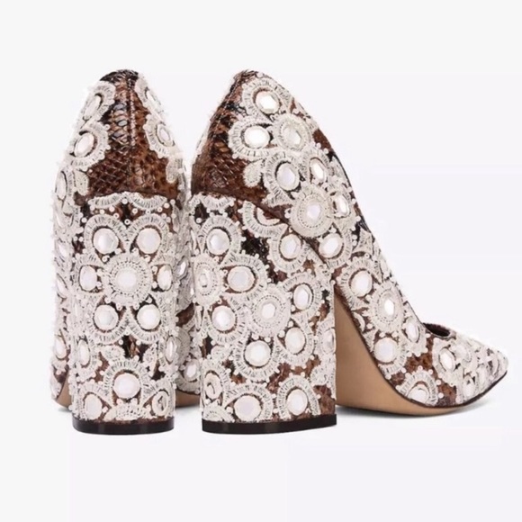 Tory Burch Embroidered Python Francesca - Picture 2 of 6